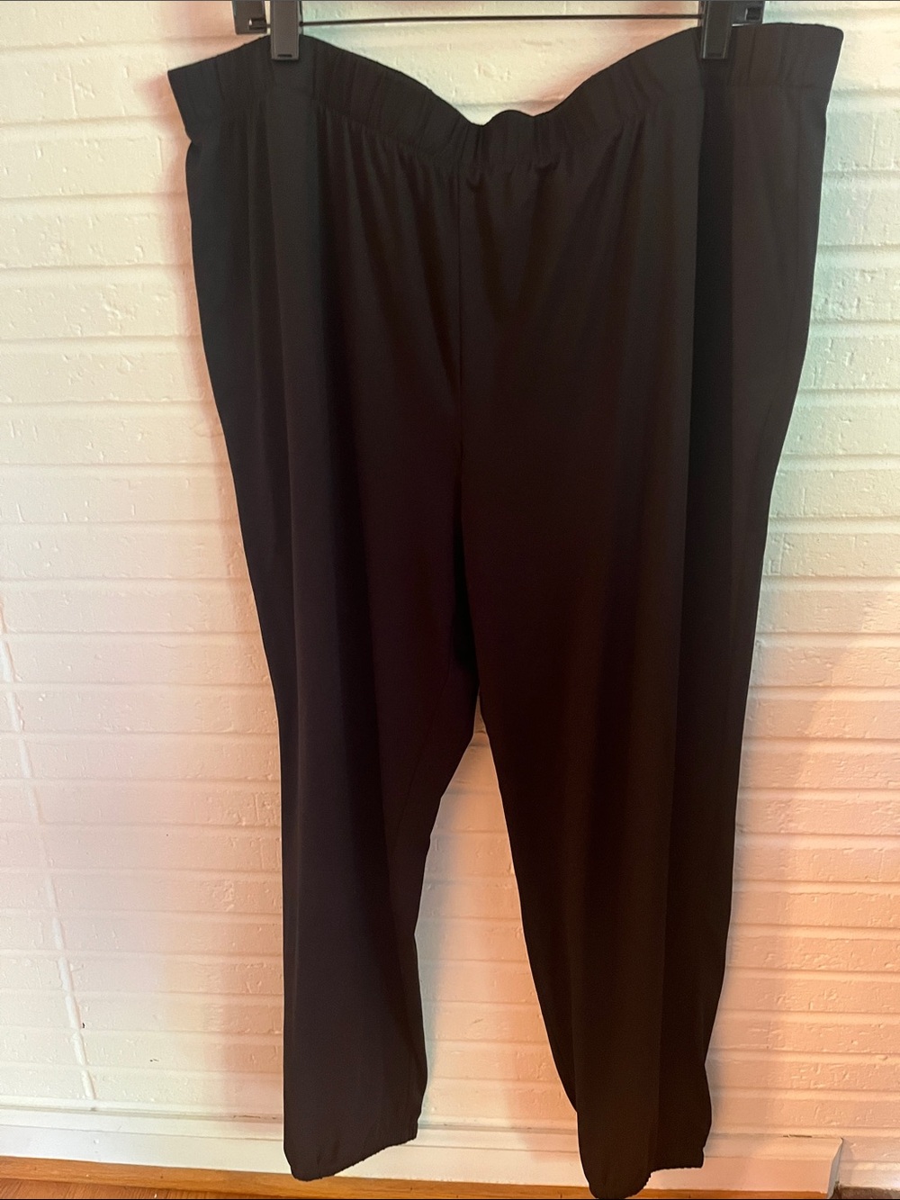 Classic Black Straight-Leg Pull-On Jersey Knit Pants